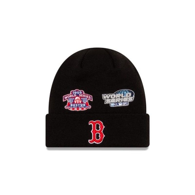 Sapca New Era Boston Red Sox MLB World Series Patch Cuff Knit Beanie - Albastri